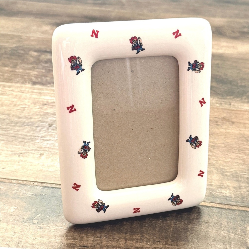 Nebraska Cornhuskers Vintage Herbie Husker Glossy Ceramic Picture Frame, 7" H